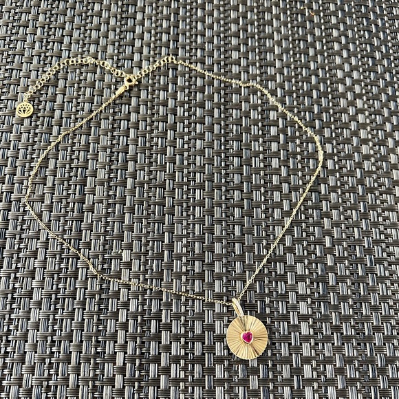 GABI RIELLE 14K Gold Plated Sterling Silver Ruby Heart Pendant Necklace - Picture 12 of 13